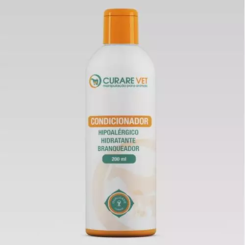 Condicionador Hipoalergênico, Hidratante e Branqueador p/ Cães e Gatos CurareVet - 200ml