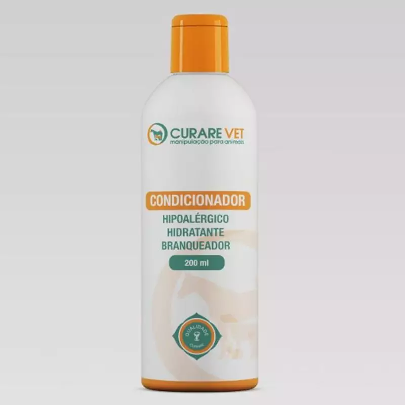 Condicionador Hipoalergênico, Hidratante e Branqueador p/ Cães e Gatos CurareVet - 200ml