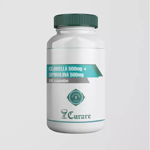 Chlorella 500mg + Spirulina 500mg - 60 cápsulas