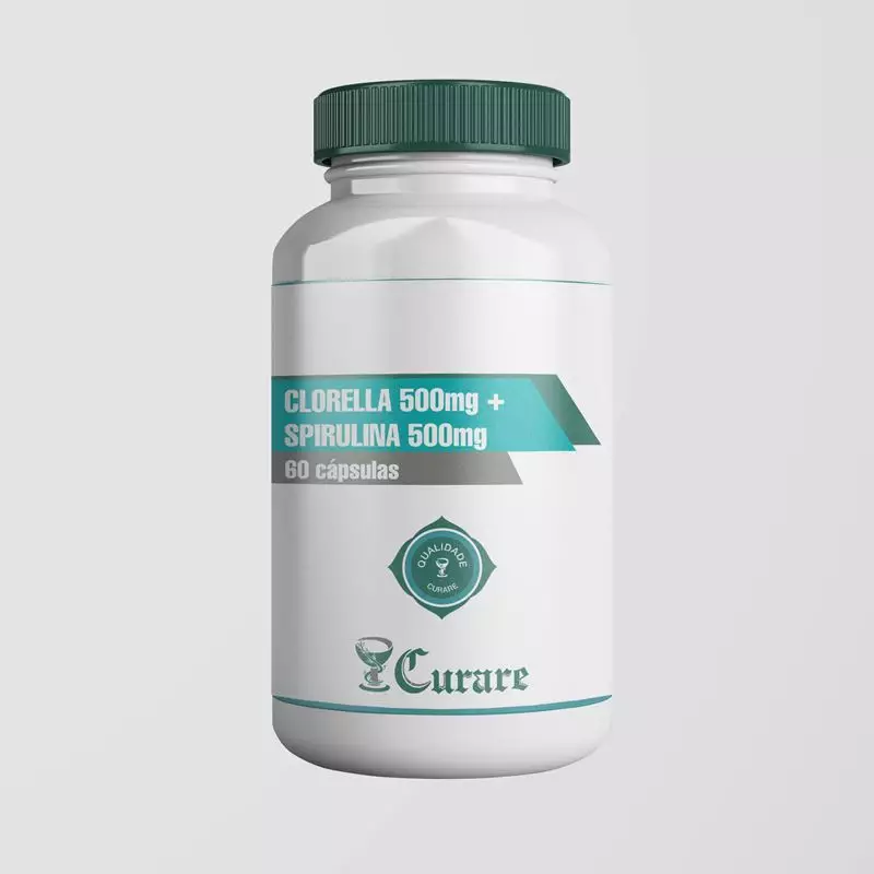 Chlorella 500mg + Spirulina 500mg - 60 cápsulas