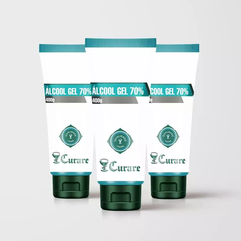Kit 3 Álcool Gel 70% 400g Curare
