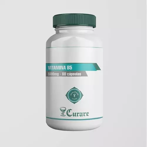 Vitamina B5 - Ácido Pantotênico 500mg Curare - 60 cápsulas Vitamina B5 - Ácido Pantotênico 500mg Curare - 60 cápsulas