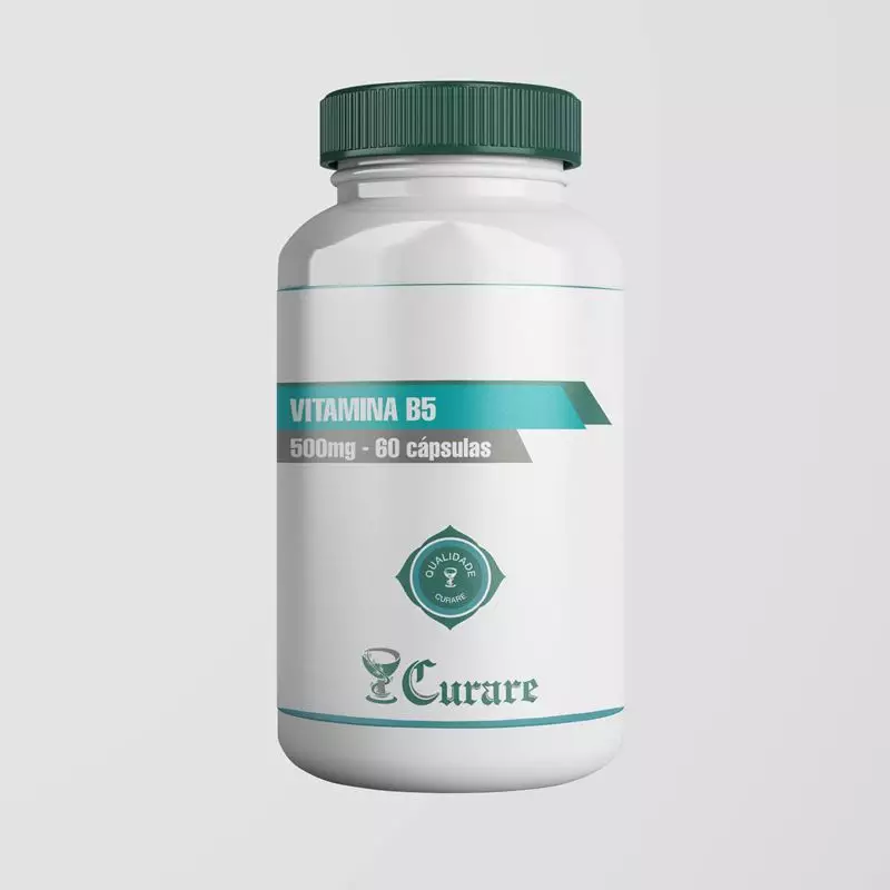 Vitamina B5 - Ácido Pantotênico 500mg  Curare - 60 cápsulas
