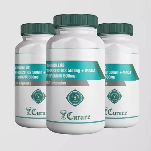 Kit Tribullus terrestris 500mg - 60 cápsulas + Maca Peruana 500mg - 60 cápsulas - 3 unid/ de cada Kit Tribullus terrestris 500mg - 60 cápsulas + Maca Peruana 500mg - 60 cápsulas - 3 unid/ de cada