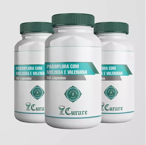 Kit Passiflora/ Melissa/ Valeriana - 60 cápsulas - 3 unidades