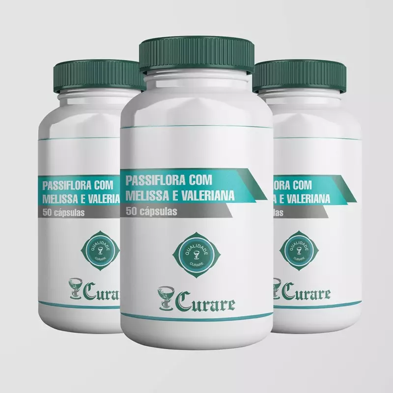 Kit Passiflora/ Melissa/ Valeriana - 60 cápsulas - 3 unidades