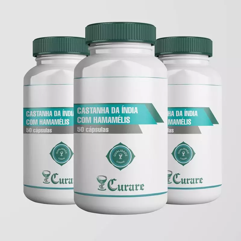 Kit Castanha da Índia c\ Hamamelis Curare - 50 cápsulas - 3 Unidades