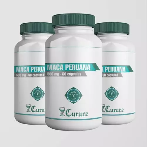 Kit Maca Peruana 500mg Curare - 60 cápsulas - 3 unidades Kit Maca Peruana 500mg Curare - 60 cápsulas - 3 unidades