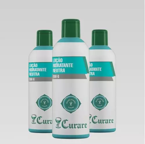 Kit 3 Loção Hidratante Neutra Curare - 200 ml/Frasco Kit 3 Loção Hidratante Neutra Curare - 200 ml/Frasco