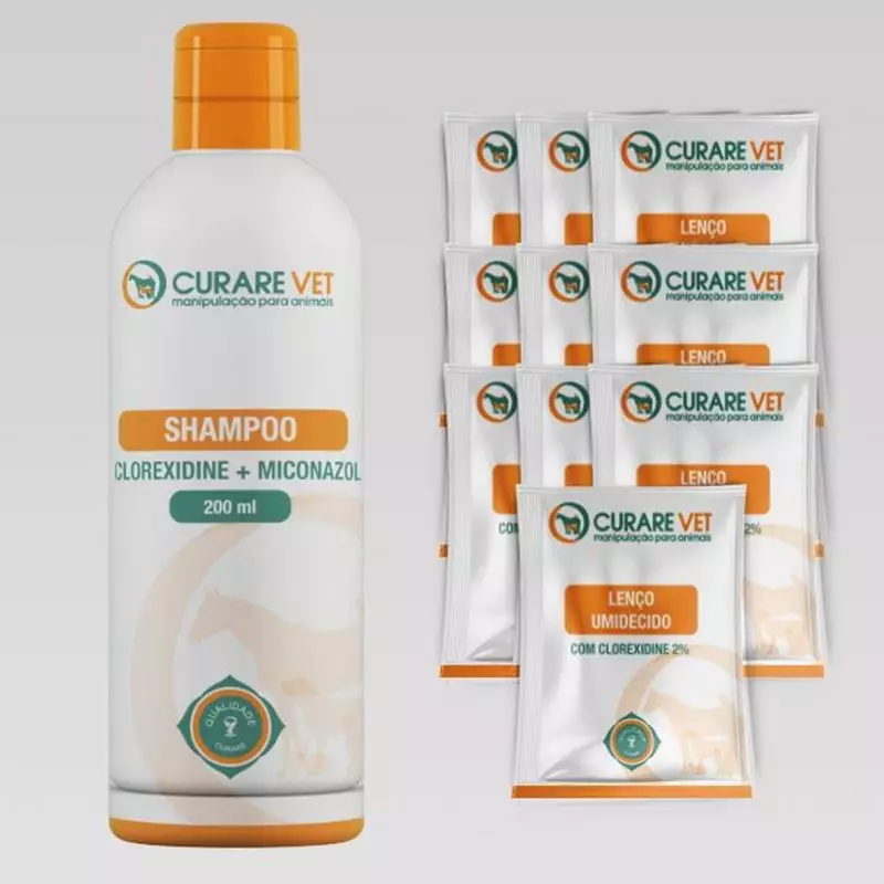 Kit Shampoo + Lenço Umedecido CurareVet