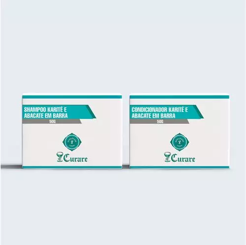 Kit Shampoo Karité e Abacate em Barra Curare + Condicionador Karité e Abacate em Barra Curare de 50 g/cada Kit Shampoo Karité e Abacate em Barra Curare + Condicionador Karité e Abacate em Barra Curare de 50 g/cada