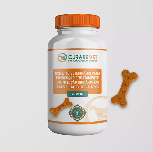 Biscoitos Veterinários para Prevenção e Tratamento de Infecção Urinária em cães e gatos de 6 a 10Kg