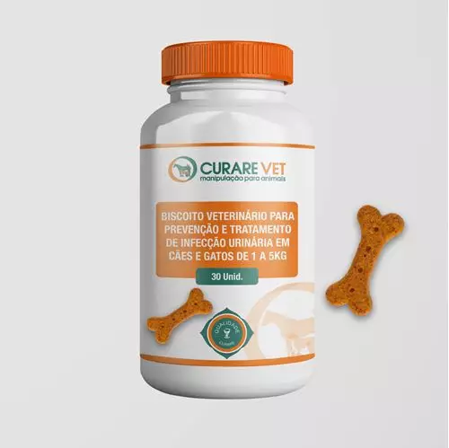 Biscoitos Veterinários para Prevenção e Tratamento de Infecção Urinária em cães e gatos de 1 a 5Kg
