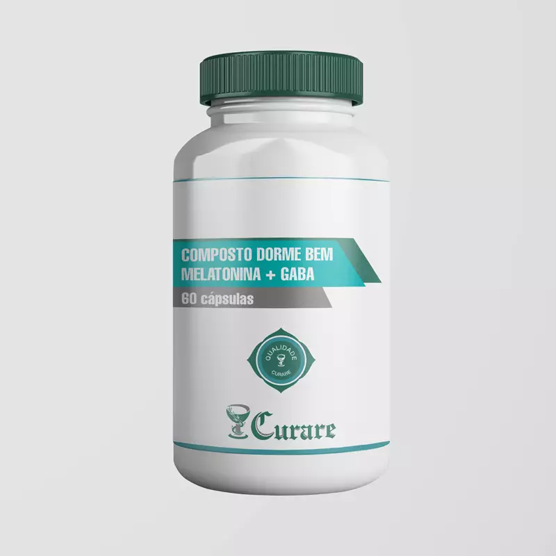 Composto Dorme Bem Curare -  Melatonina 5mg + Gaba 400mg - 60 cápsulas