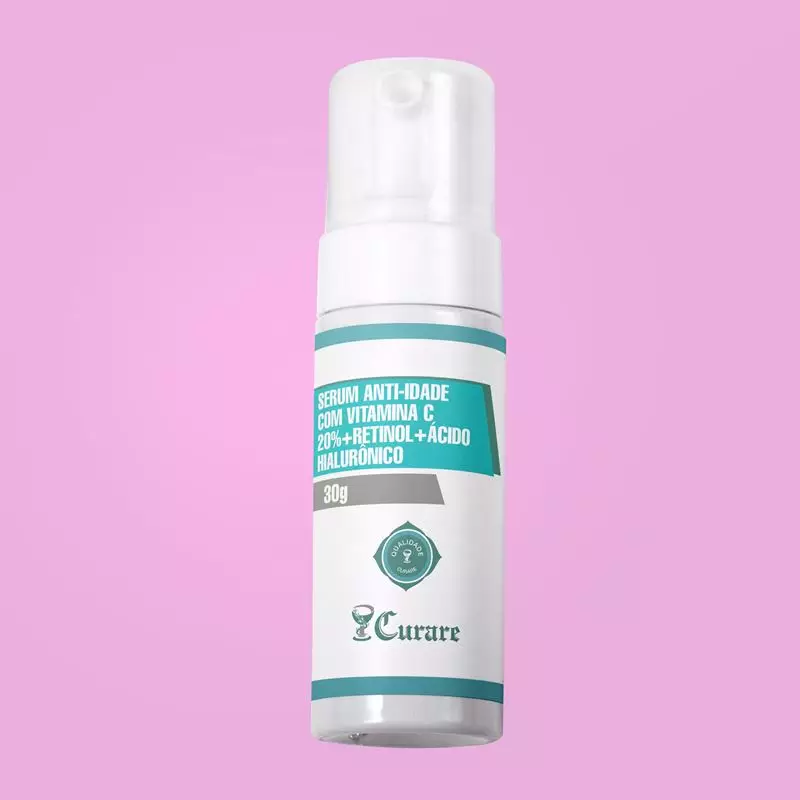 Sérum Anti-Idade com Vitamina C20%+Retinol+Ácido Hialurônico Curare - 30g