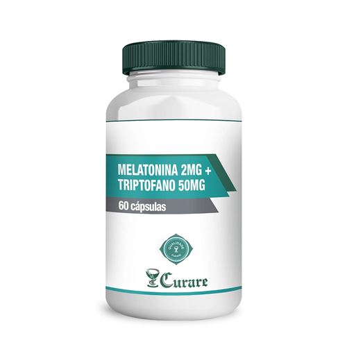 Melatonina 2mg + Triptofano 50mg Curare - 60 cápsulas Melatonina 2mg + Triptofano 50mg Curare - 60 cápsulas