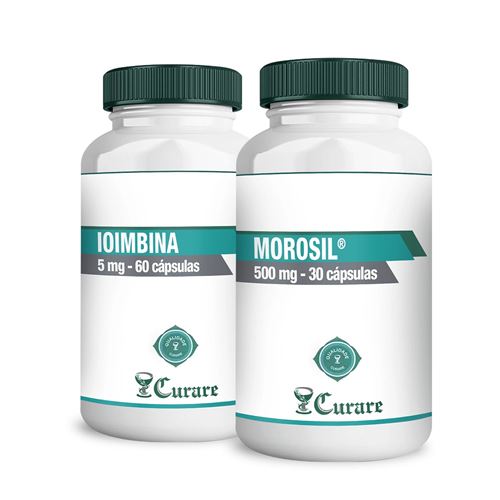 Combo Ioimbina 5mg Curare - 60 cápsulas + Morosil® 500mg Curare - 30 cápsulas Combo Ioimbina 5mg Curare - 60 cápsulas + Morosil® 500mg Curare - 30 cápsulas