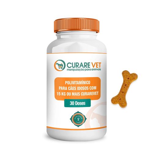 Polivitamínico para Cães Idosos com 15 kg ou mais CurareVet - 30 doses Polivitamínico para Cães Idosos com 15 kg ou mais CurareVet - 30 doses