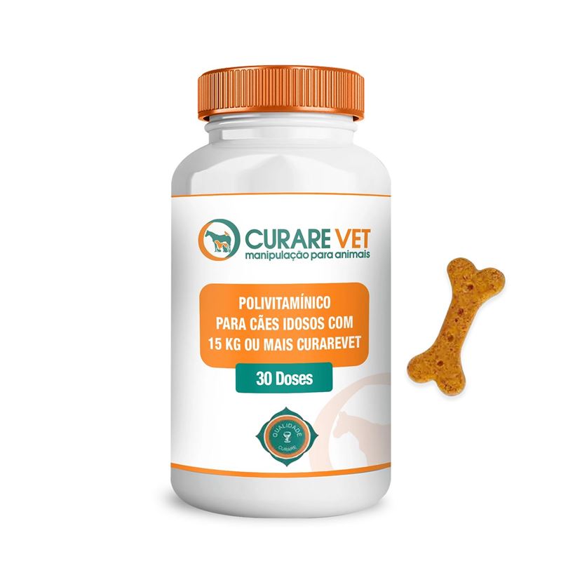 Polivitamínico para Cães Idosos com 15 kg ou mais CurareVet - 30 doses