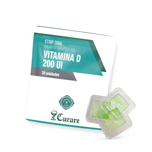 Strip Oral (Filme Orodispersível) Vitamina D 200 UI Curare - 30 unidades Strip Oral (Filme Orodispersível) Vitamina D 200 UI Curare - 30 unidades