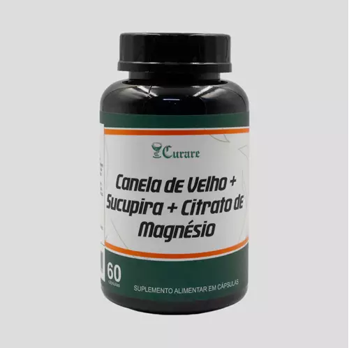 Canela de Velho+Sucupira+Magnésio (Suplemento Industrializado Curare) - 60 cápsulas (20 Doses)