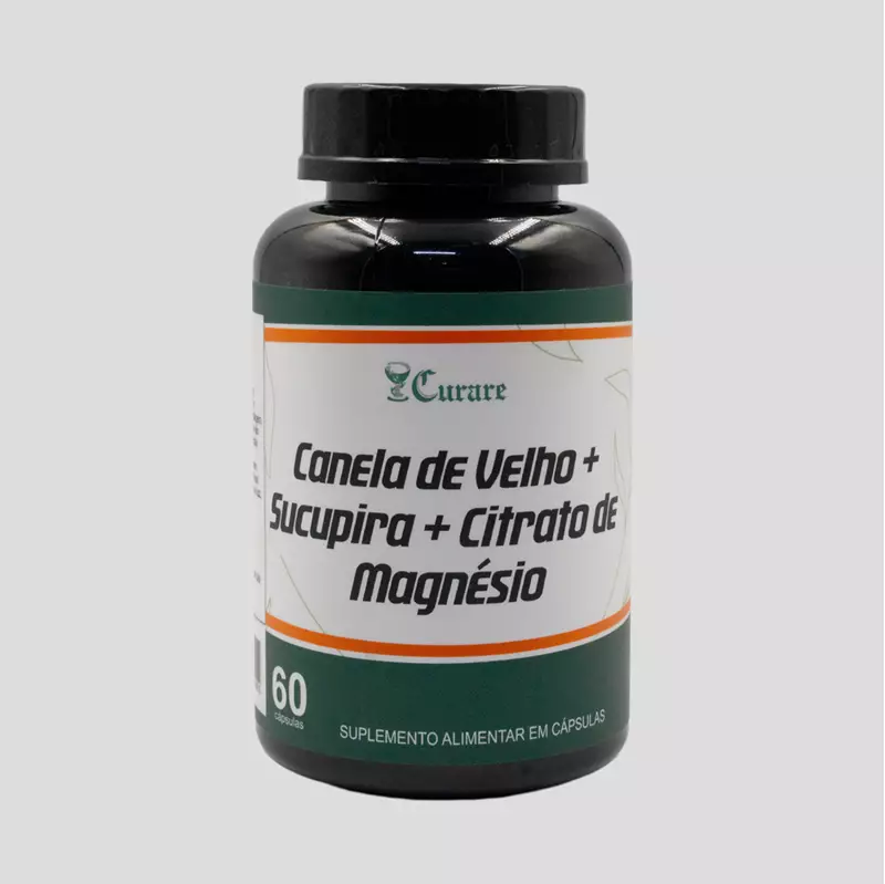 Canela de Velho+Sucupira+Magnésio (Suplemento Industrializado Curare) - 60 cápsulas (20 Doses)
