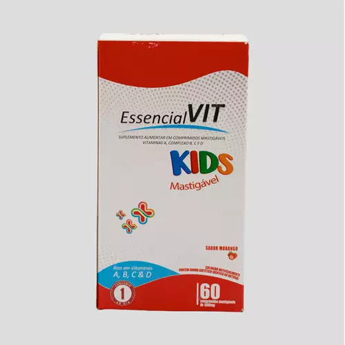 EssencialVit Kids Mastigável (Sabor Morango) - 60 comprimidos mastigáveis